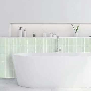 Backsplash Tile for Kitchen Peel and Stick, New Upgrade 12" x 12" Large Premium Subway Tiles Peel and Stick Backsplash for Kitchen, Stick on Tiles for Backsplash Kitchen, Sage Green (10-Sheet)