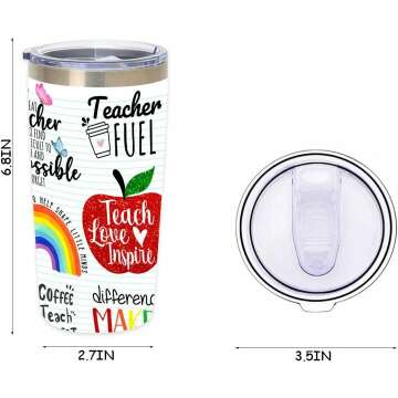 Teacher Gift Tumbler - Perfect for Appreciation and Holidays