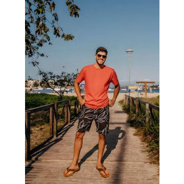 KuaiLu Men's Leather Flip Flops Size 11 with Arch Support