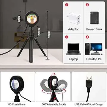 Bizggco Sunset Lamp Projection, 16 Colors Sunset Light, Color Changing Rainbow Lamp with Remote, Atmosphere Night Light Floor Lamp for Photography Party Home Decor Girlfriend