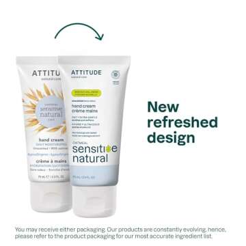 ATTITUDE Hand Cream for Sensitive Skin with Oat, EWG Verified, Dermatologically Tested, Vegan, Unsce...