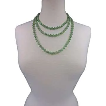 Genuine Green Aventurine 60" Beaded Necklace