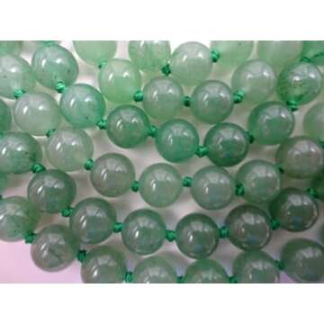 Genuine Green Aventurine 60" Beaded Necklace