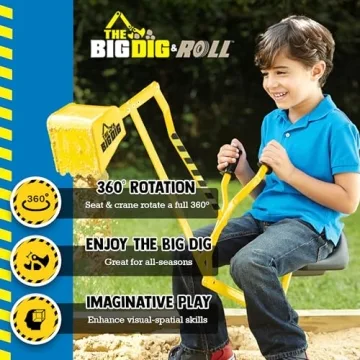 Big Dig Metal Excavator for Kids - 360 Degree Rotation