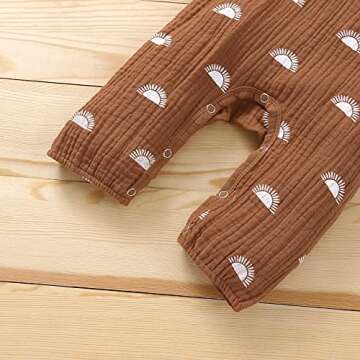 Puloru Infant Baby Girl One-Piece Romper Clothes Ruffle Floral Print Linen Jumpsuit Bodysuit