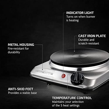 OVENTE Electric Countertop Single Burner - Versatile & Compact