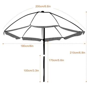 Stylish OVISUNSHADE 6FT Patio Umbrellas with Fringe