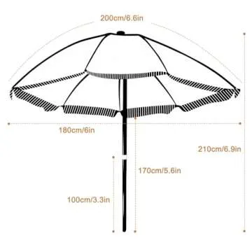 Stylish OVISUNSHADE 6FT Patio Umbrellas with Fringe