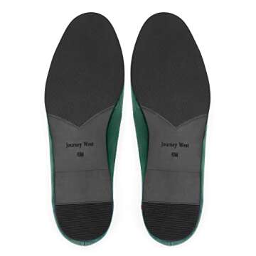 Journey West Suede Tassel Loafer for Women Slip-on Belgian Penny Loafers Shoes for Women Green US 9.5