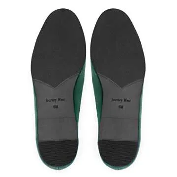 Journey West Suede Tassel Loafer for Women Slip-on Belgian Penny Loafers Shoes for Women Green US 9.5