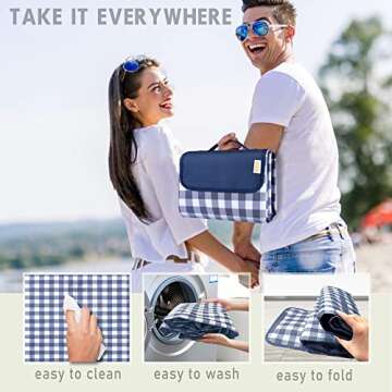 Stylish SAMSIER Waterproof Outdoor Picnic Blanket, Portable