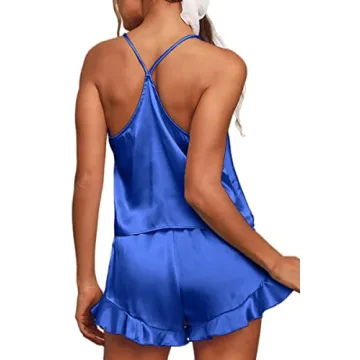 Stylish Adjustable Ruffled Silk Pajamas for Women