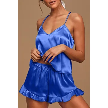 Stylish Adjustable Ruffled Silk Pajamas for Women