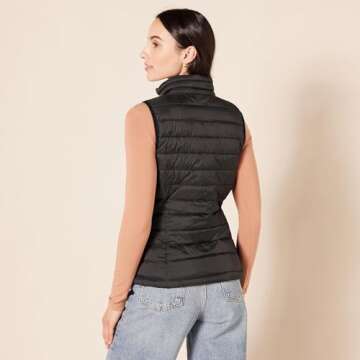 Amazon Essentials Women's Lightweight Water-Resistant Packable Puffer Vest