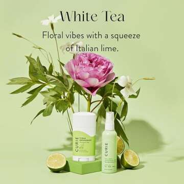 Curie Natural Deodorant - White Tea 2oz Stick - Aluminum Free, Paraben Free, Cruelty Free, Non-Toxic
