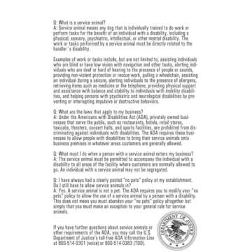 ADA Service Dog Law Cards 2025 - Essential Rights Information
