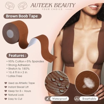 Auteek 3" Boob Tape for Large Breasts - Lift & Support