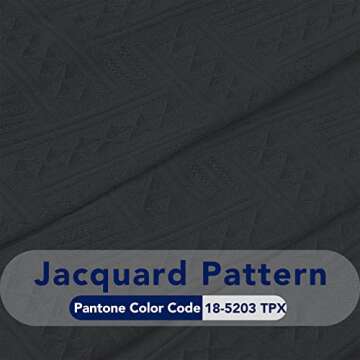 PureFit Geometric Jacquard Throw Sofa Cover - Textured Soft Washable Decorative Couch Covers for 3 Cushion Couch, Throw Cover with Tassels Furniture Protector for Pets, Kids (Large, Dark Gray)