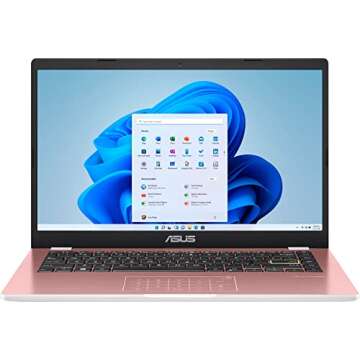 ASUS 2022 14" Thin Light Business Student Laptop Computer, Intel Celeron N4020 Processor, 4GB DDR4 R...