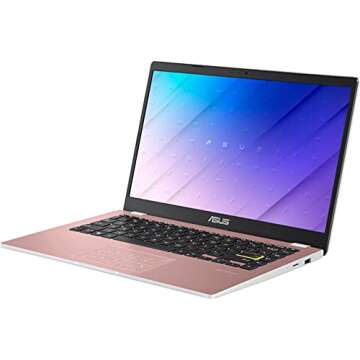 ASUS 2022 14" Thin Light Business Student Laptop Computer, Intel Celeron N4020 Processor, 4GB DDR4 RAM, 320 GB Storage, 12Hours Battery, Webcam, Zoom Meeting, Win11 + 1 Year Office 365, Rose Gold