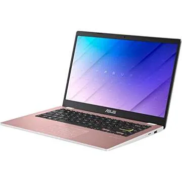 ASUS 2022 14" Thin Light Business Student Laptop Computer, Intel Celeron N4020 Processor, 4GB DDR4 RAM, 320 GB Storage, 12Hours Battery, Webcam, Zoom Meeting, Win11 + 1 Year Office 365, Rose Gold