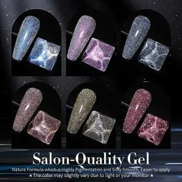 Born Pretty Reflective Glitter Gel Polish Christmas Gold Silver Glitter Sparkly Shiny Disco DJ LED Gel Nail Polish Nail Varnish 6PCS 7ML