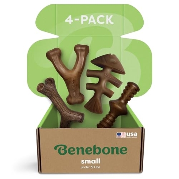 Benebone Small 4-Pack Chew Toys for Aggressive Chewers - Made in USA
