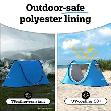 Abco Tech Pop Up Camping Tent - Water-Resistant and Portable