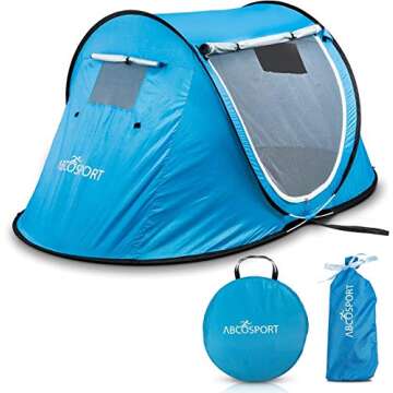 Abco Tech Pop Up Camping Tent - Water-Resistant and Portable