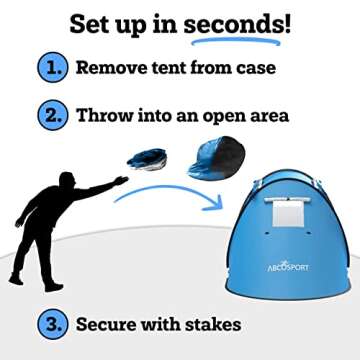 Abco Tech Pop Up Camping Tent - Water-Resistant and Portable