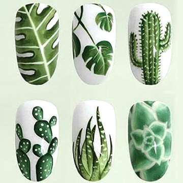 350+ Patterns Summer Cactus Nail Art Stickers for Creative Summer Manicure