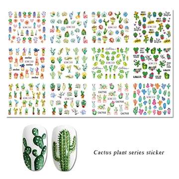 350+ Cactus Nail Art Stickers - Eco-Friendly Summer Designs