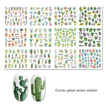 350+ Cactus Nail Art Stickers - Eco-Friendly Summer Designs