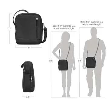 Travelon Anti-Theft Urban Tour Bag with RFID Protection and Pockets