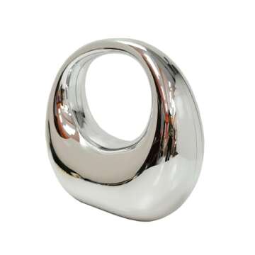 MILATA Women Acrylic Evening Handbag Moon Shape Transparent Top Handle Bag Clutch Purse for Wedding ...