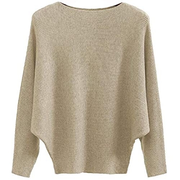Ckikiou Lightweight Oversized Boat Neck Sweater for Women
