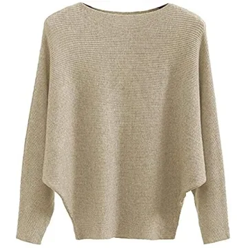 Ckikiou Lightweight Oversized Boat Neck Sweater for Women