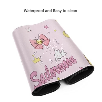 Cute Pink Anime Moon Mouse Pad for Gaming and Office Use