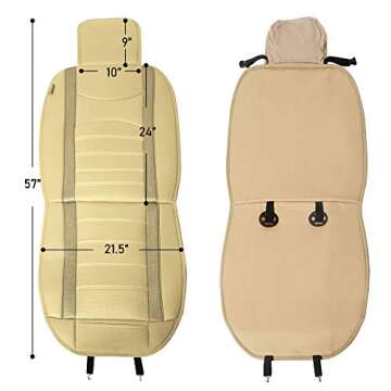 FH Group Front Set Faux Leather Seat Cushions Cover for Low Back Seat, Universal Fit, Airbag Compatible Seat Cover for SUV, Sedan, Gray/Black