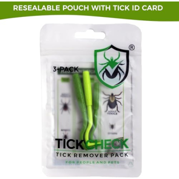 TickCheck Tick Remover Kit for Pets and Humans 3 Pack