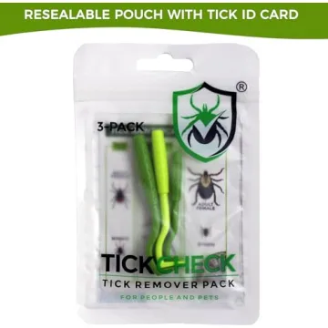 TickCheck Tick Remover Kit for Pets and Humans 3 Pack