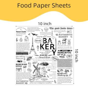 10" x 10" Premium Greaseproof Deli Paper Sheets for Food