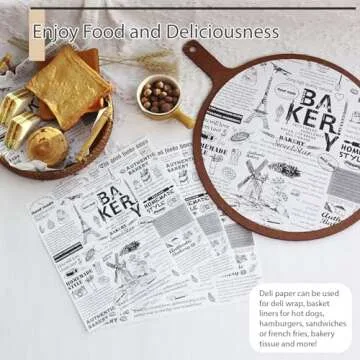 10" x 10" Greaseproof Deli Paper Sheets - 100 Pack