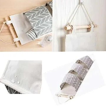 Over The Door Organizer with 3 Pockets in Grey