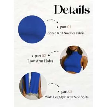 ARTFREE Womens 2 Piece Outfits Sets Casual Sweatsuits Streetwear, Ribbed Knit Palazzo Wide Leg Pants and Cropped Tops Camel XL