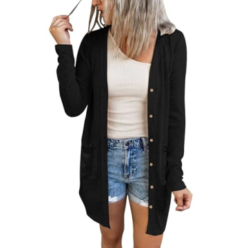 MEROKEETY Women's Open Front Lightweight Cardigan - Stylish Comfort for Summer