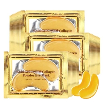 Adofect Collagen Powder Eye Mask 29 Pairs Gold Under Eye Gel Pads, Hyaluronic Acid Under Eye Mask Ge...