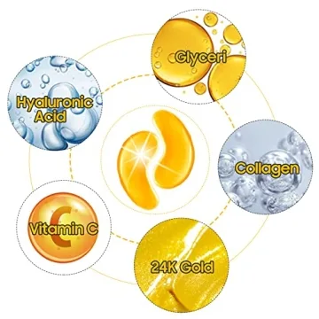 Adofect 24k Gold Under Eye Masks for Puffiness & Dark Circles