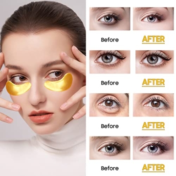 Adofect 24k Gold Under Eye Masks for Puffiness & Dark Circles