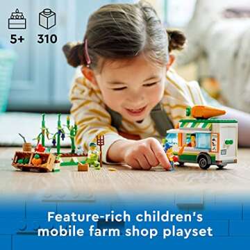 LEGO City Farmers Market Van 60345 Building Toy Set for Kids, Boys, and Girls Ages 5+ Mobile Farm Sh...